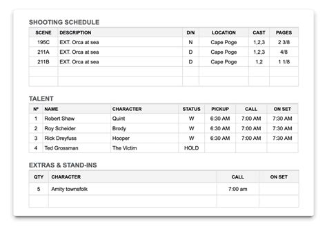 How To Create A Film Call Sheet A Step By Step Guide Filmmaker Tools