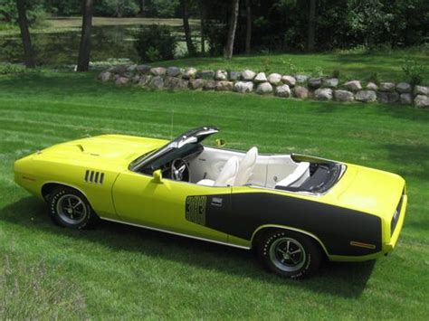 Buy Used 1971 Plymouth Cuda 383 Convertible Curious Yellow All