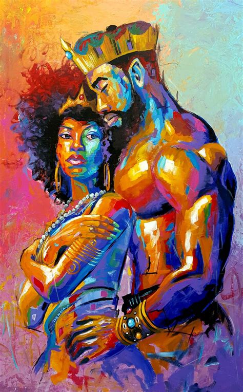a king for a queen prints from ikenna chineme art artistic in 2019 black love art black