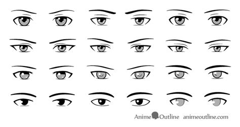 Different Style Male Anime Eyes Drawing