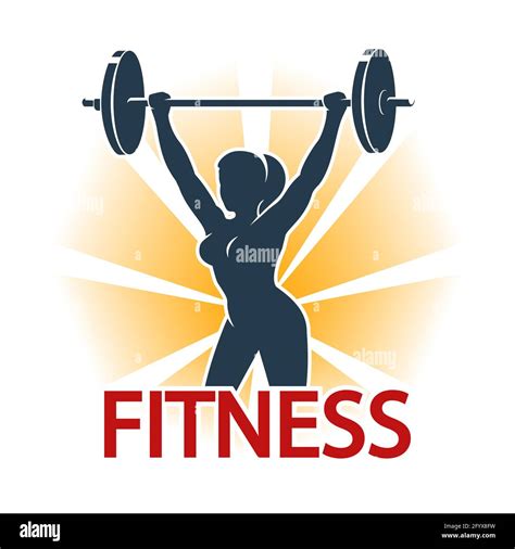 Woman Silhouette With Barbell Fitness Exercises Concept Fitness