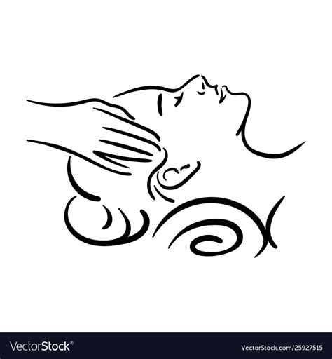 Hand Drawn Spa Face Massage Royalty Free Vector Image