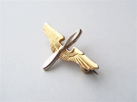 Vintage Ww2 Us Army Air Forces Officers Branch Insignia Pin Etsy