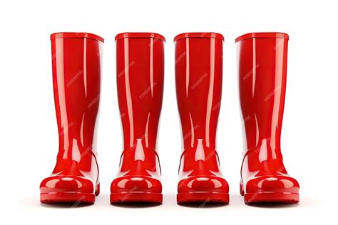 Premium Ai Image Red Rubber Boots On A White Background For Banner Design