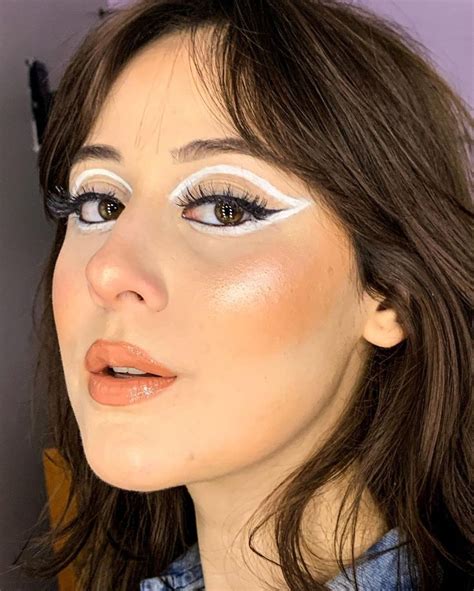Peachyren On Instagram Graphic Liner Ariana Grande Lady Gaga Rain On Me White Black Eyeliner