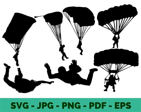 Skydiving Svg Skydiver Parachute Svg Skydive Svg Sky Diving Etsy