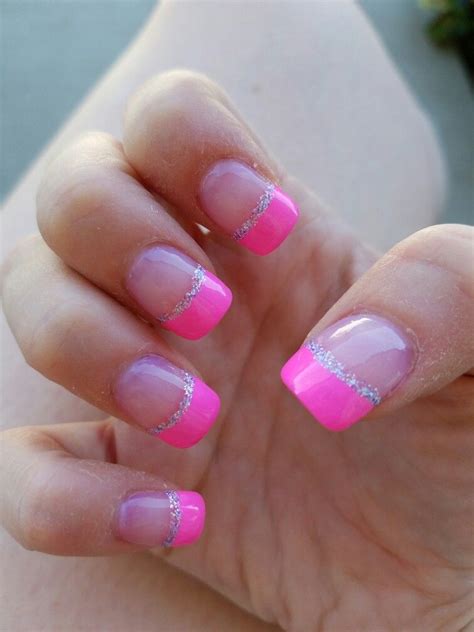 Pink Nails With Some French Tips