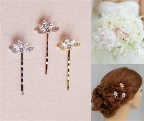 Rose Gold Hair Clips Rose Gold Wedding Hair Pins Leaf Style Etsy
