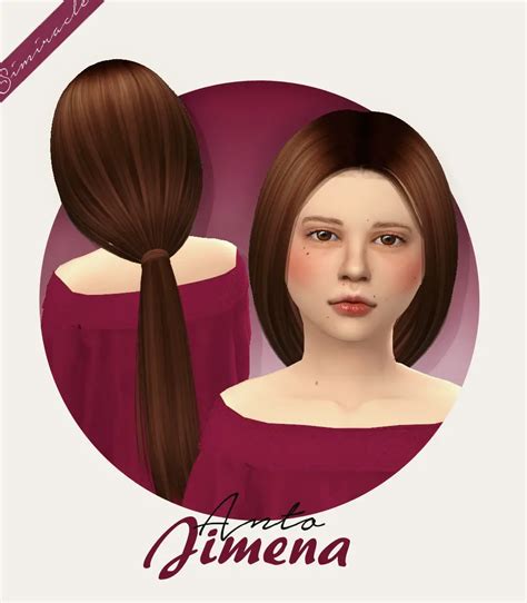 Simiracle Anto`s Jimena Hairstyle Retextured Kids Version Sims 4 Hairs
