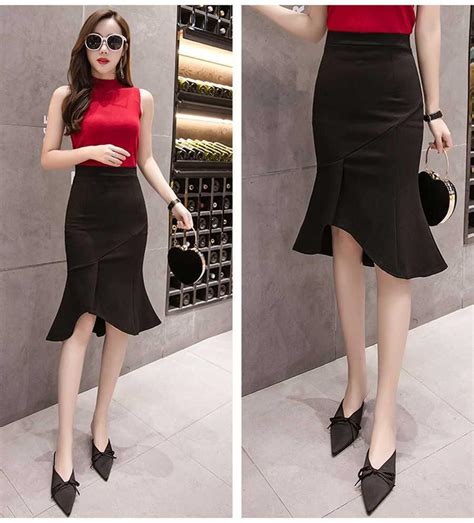 Sexmkl Plus Size Sexy Black Skirt Women Korean Summer High Waist Bodycon Skirts Sexy Office Lady