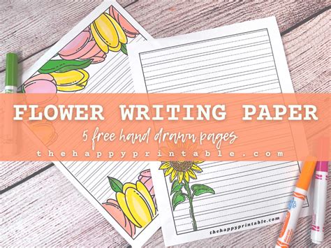 Printable Flower Writing Paper The Happy Printable
