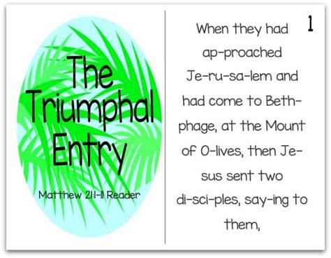 Palm Sunday Story Triumphal Entry Printable Matthew 211 11