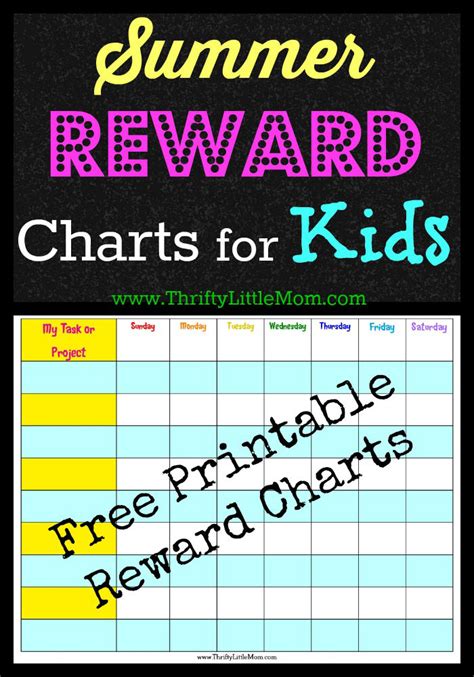 Free Printable Summer Reward Chart For Kids Thrifty Little Mom
