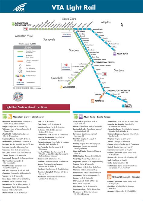 Vta Light Rail Map Santa Clara Ca Usa • Mappery