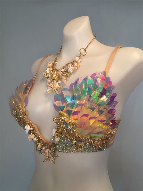 custom size mermaid queen bra edc rave bra dance outfit etsy