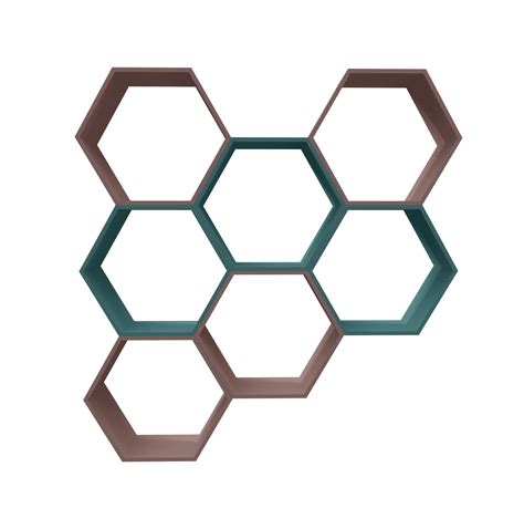 Minimal 3d Illustration Of Colorful Hexagon Shelf 9585333 Png