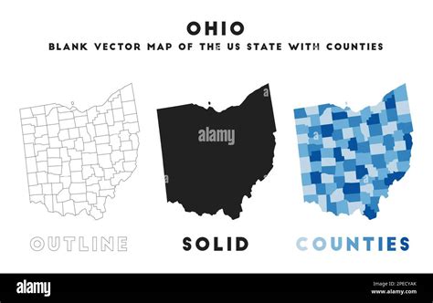 Ohio Mapa Fronteras De Ohio Para Su Infografía Vector Us Forma De