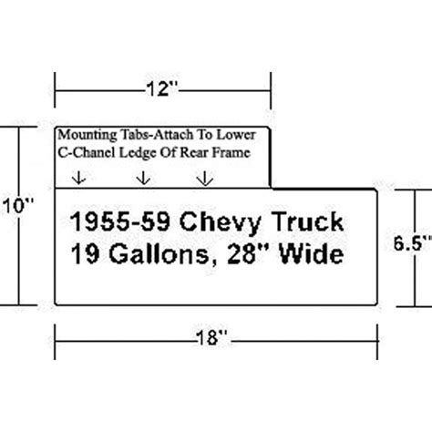 Chevy Truck Gas Tank Aluminum Bed Fill 1955 1959 Classic Truck