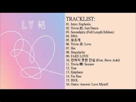 The album was released on august 24, 2018 by big hit entertainment and is available in 4 different versions: Full Album TrackList BTS (방탄소년단) - LOVE YOURSELF 結 ...
