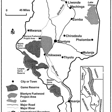 Map Of The Blantyre Fuelwood Project Area Showing Traditional Authority