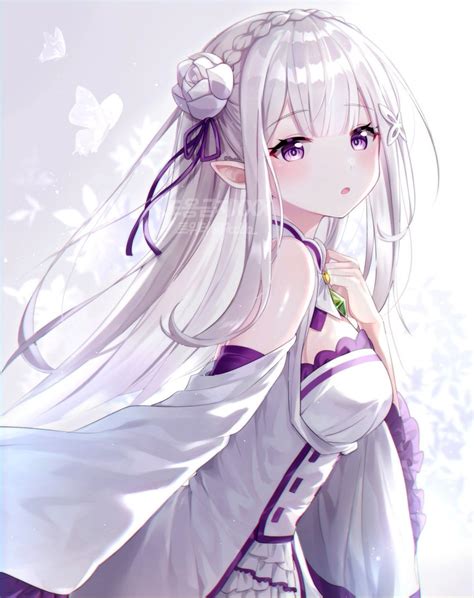 Emilia Rezero Rezero Kara Hajimeru Isekai Seikatsu Silver Hair Commentary Highres 1girl