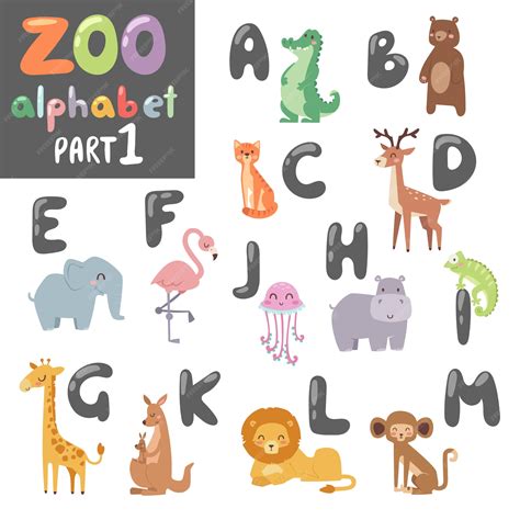 Premium Vector Animals Alphabet Symbols Wildlife Animals Font Alphabet