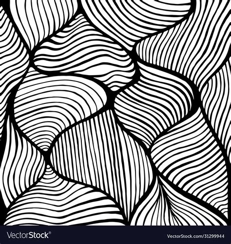 Abstract Doodle Decorative Line Art Coloring Page Vector Image