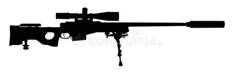 Sniper Rifle Silhouette Stock Vector Illustration Of Fighter 99694886