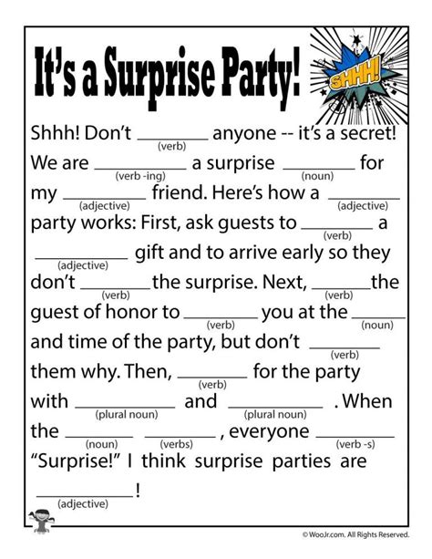 Sharing activities from my childhood is one of my favorite. Birthday Mad Libs for Kids | Woo! Jr. Kids Activities ...