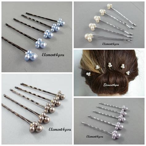 Ivory Bridal Hair Pin Bobby Pins Clip Swarovski Pearls Cluster Etsy