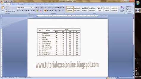 Cara Menyisipkan Lembar Kerja Sheet Excel Ke Ms Word TUTORIAL EXCEL