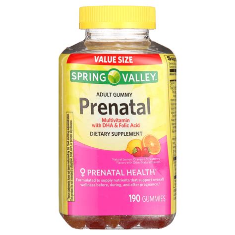 Spring Valley Prenatal Multivitamin Gummies With Dha And Folic Acid 190 Count