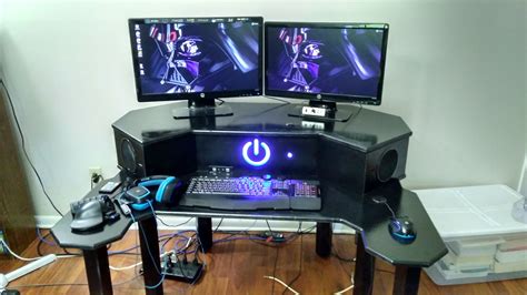 Custom Computer Desk With Computer Built In I Made For Myself Custom