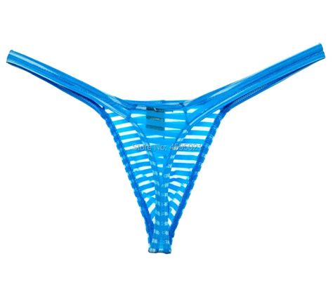 Men Sheer Thong Mesh Stripe Jockstrap Solid Micro Sexy Mens T Back Underwear Male Stretchy G
