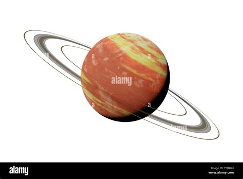 Alien Planet Exoplanet With Ring System Exo Gas Giant Isolated On
