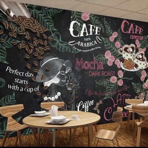Custom Wallpaper Mural Blackboard Cafe Restaurant Decor ㎡ Mural