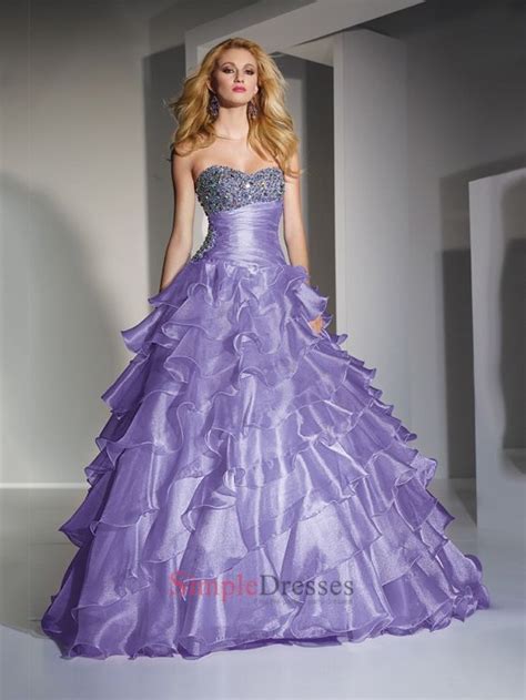 Elegant Sweetheart Neckline Organza Ruffled Layered Ball Gown Pd1441 Ball Gown Dresses Gowns