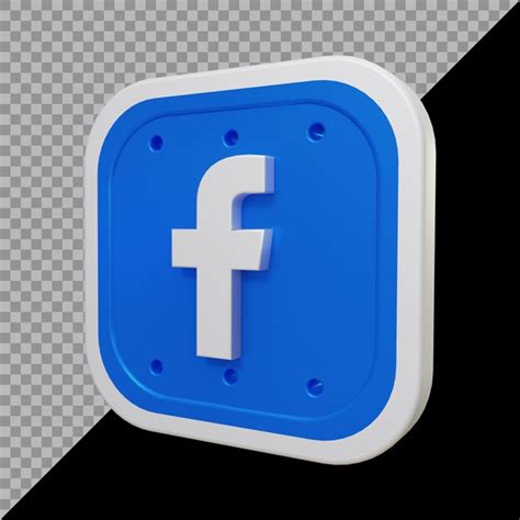 Renderização 3d Do ícone Do Facebook Psd Premium