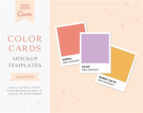 Color Palette Mockup Color Card Mockup Branding Mockup Etsy