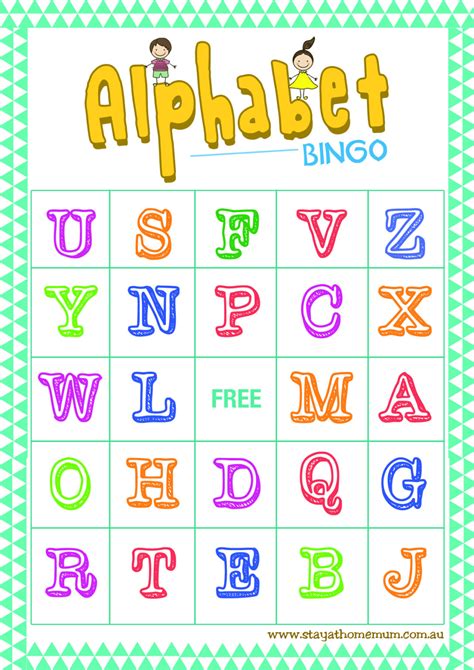Alphabet Bingo Free Printable Stay At Home Mum Printable Bingo Cards
