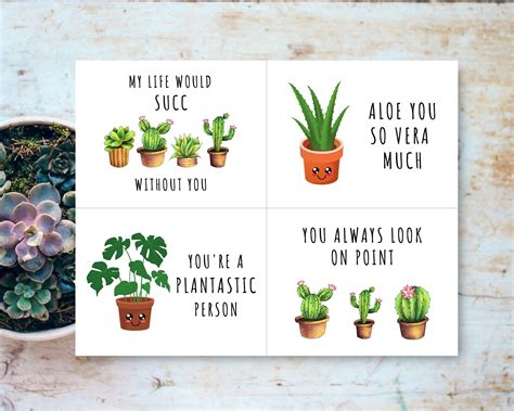 Cute Plant Pun Cards Printable Valentines Day Card Plant Lover Card