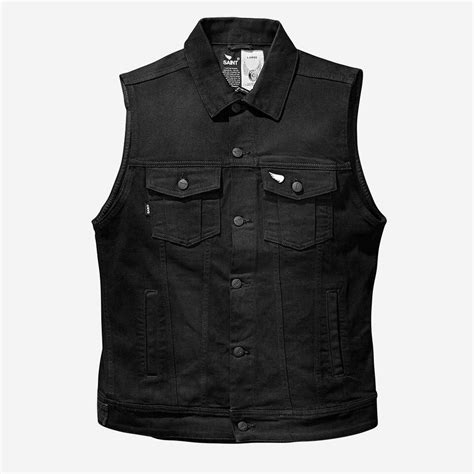 Denim Vest Black Vest For Motorcycling Ton Up Store