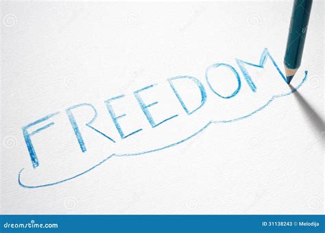 Pastel Pencil Writing The Word Freedom Stock Photos Image 31138243