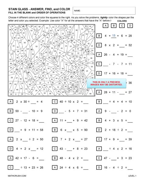 25 whole number problems that are well balanced and gradually increases in difficulty. Algebra order of operations worksheets with answers