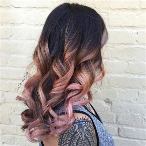 Unconventional hair colors like rose gold and various versions of rose gold hair colors are very very subtle highlight with rose gold hair dye is way to go for a subtle and modest look and feel. 21 Rose Gold Hair Colour Looks - CherryCherryBeauty
