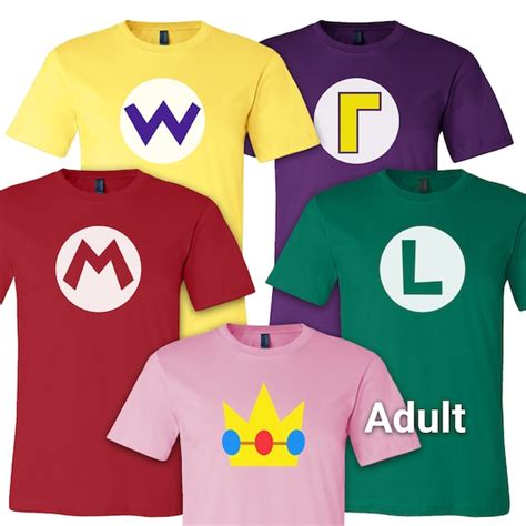 Wario Waluigi Gaming Retro Luigi Super Mario Bros T Shirt Mario Boys T