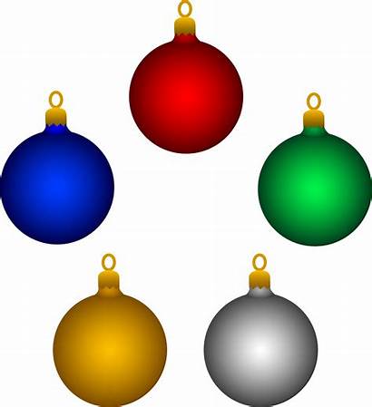 Ornaments Clip Tree Shiny Five Colorful Sweetclipart