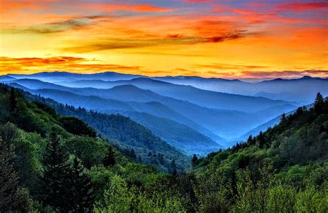 Sunrise Over Smoky Mountains Landscape By Rogue Rattlesnake On Deviantart
