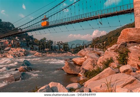 River Bridge Trolley Agastyamunni Uttarakhand India Stock Photo