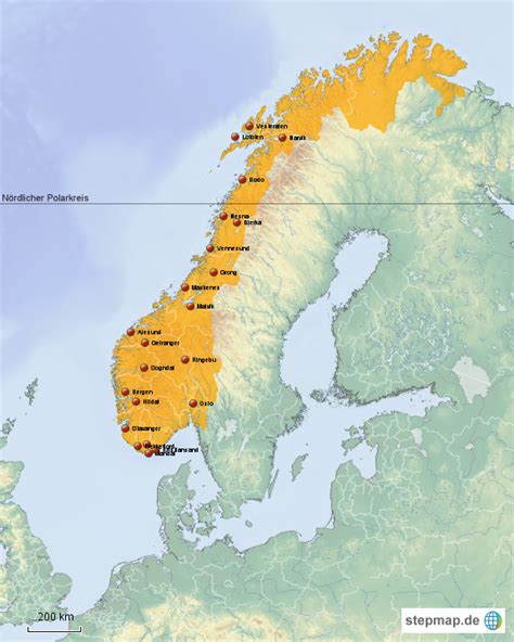 Stepmap Norwegen Landkarte F R Norwegen